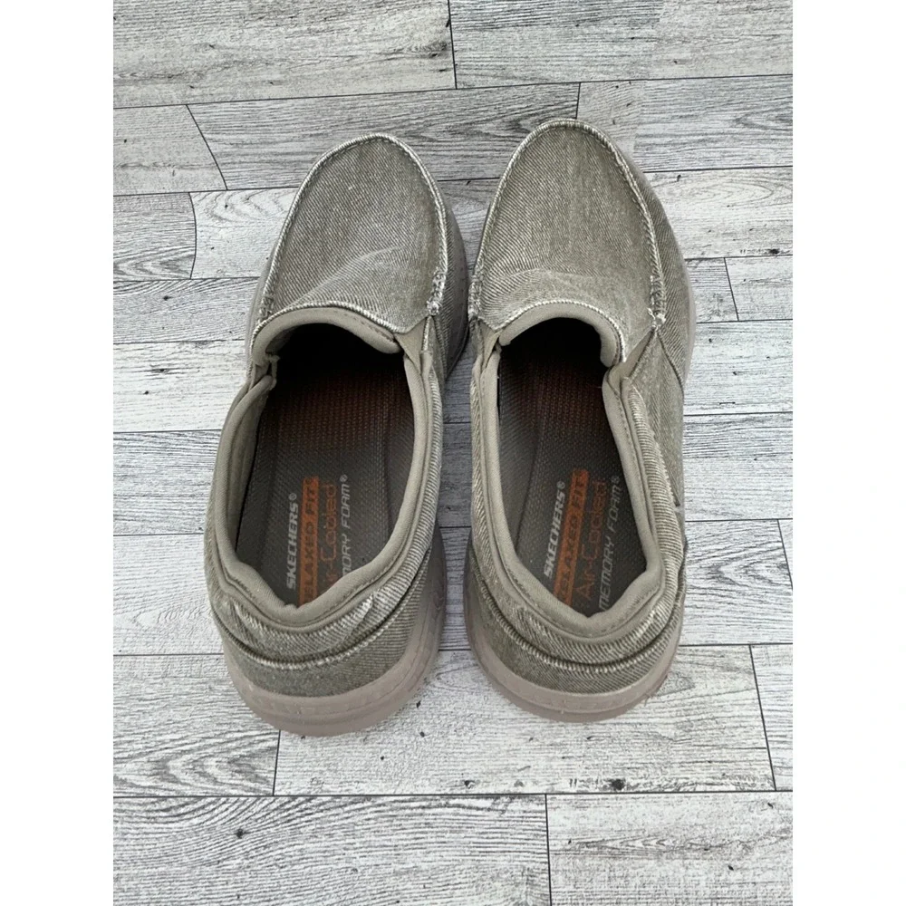 Skechers Men Relaxed Fit Memory Foam Slip On Loafers Taupe 58895S Size 9.5